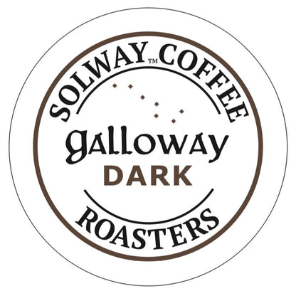 Logo of Solway Coffee Roasters Galloway Dark with a brown illustration of the Big Dipper constellation on a white background